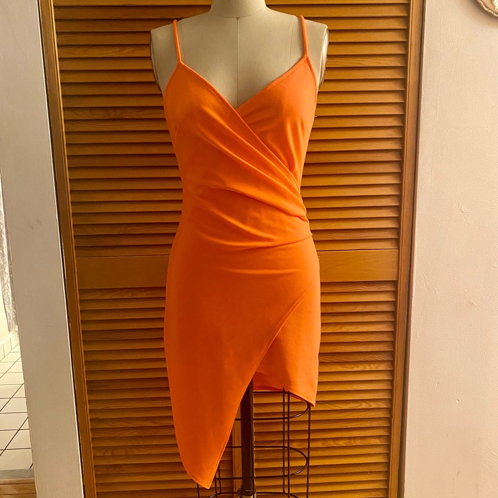 Coral Asymmetrical Dress